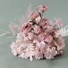 Arreglo floral de piso para boda, decoración de fila de flores rosas, flores de boda, flores artificiales, decoración de pasillo, ambientación, arte floral de escenario T
