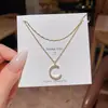 Collar cuadrado pequeño de circón ultrabrillante estilo coreano para mujer, lujo ligero, elegante, cadena para clavícula de acero de titanio de alta gama, venta al por mayor