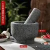 Prensa de Ajo Vintage Mortero de Piedra Molinillo Piedra Cruda Mortero de Ajo Frasco de Molienda Manual para el Hogar Mortero para Pasta de Ajo Chile Mortero de Piedra