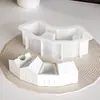 Romperyeso de Aromaterapia Estilo Escandinavo Ventilador de Fila Forma de Casa Portavelas Molde Contenedor de Macetas Adornos Molde de Silicona