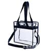 Bolsa de aseo transparente de PVC impermeable respetuosa con el medio ambiente, bolsa de almacenamiento para artículos de aseo de viaje, gran capacidad, portátil, con correa para el hombro