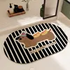 Tapete de chão de lama de diatomáceas, design de desenho animado, antiderrapante, resistente à sujeira, resistente ao desgaste, tapete de chão de banheiro, à prova de respingos para casa, tapete de secagem rápida para pés