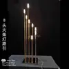 Luzes de Guia para Estrada de Fósforos de Casamento Enfeites de Cristal Chandelier Chama de Vela Salão de Banquete Salão de Casamento Adereços Galvanizados