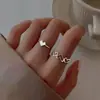 Anillos Estilo Minimalista para Mujer, Conjunto de Anillos con Combinación de Diseño Único, Anillos Articulados de Personalidad Abiertos Simples Dulces y Geniales, Modernos