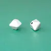 Prata Pura 999 Prata de Lei Contas de Oito Lados Contas Soltas Facetadas Geométricas Contas Espaçadoras DIY Pulseira Cordão Trançado Acessórios de Joalheria Material