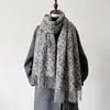 Cachecol outono e inverno Tory Burch, xale feminino, xale quente geométrico de imitação de cashmere, xale de cashmere para usar por cima da roupa