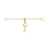 Prata de lei S925 banhada a ouro silicone retrátil ajustável corrente de extensão DIY pulseira de pérolas com contas corrente de conexão corrente de cauda
