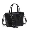 Bolsa de Mão em Couro de Vegetal com Cristal Real para Mulheres, Design de Nicho com Sensação de Luxo, Bolsa Tote Versátil de Ombro e Transversal para o Dia a Dia