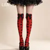 Medias Altas Manchadas de Sangre Halloween Temu Calcetines de Terciopelo Altos JK Calcetines Altos para Mujer Accesorios de Disfraz de Hueso Calabaza