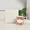 Ouge Suministro Directo Transfronterizo Familia D Taza de Café y Platillo de Porcelana de Hueso de Hortensia Roja Set Europeo de Té de la Tarde Plato para Comida Occidental Taza