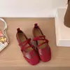 Zapatos Mary Jane de Tira Cruzada Estilo Retro Suela Suave 2026 Nuevos Zapatos Planos de Ballet para Mujer Zapatos de Noche