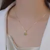Colar de Prata Esterlina S925 para Mulheres, Não Desbota, Corrente para Suéter Tendência, Pingente de Luxo Leve de Alto Padrão, Nicho Primavera e Verão