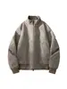 Chaqueta vintage de gamuza con cuello alto para hombre, abrigo casual cálido engrosado para otoño e invierno, prenda superior versátil de moda para hombre