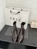 Botas de tornozelo de salto alto pontudas versáteis estilo europeu e americano para afinar a silhueta