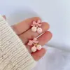 Brincos de Laço Rosa Doce para Meninas, Brincos de Design Nicho Frescos de Verão, Presilhas de Orelha