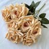 7 Wen Juan Pantalla de Seda Recubierta Diamante Rosa Flores de Simulación Boda Decoración de Sala de Estar Camino Guía Ramo de Rosas Flores Falsas