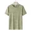 Nova Camiseta Masculina de Verão Elegante com Estampa Ice-Feel Leve e Respirável Elástica de Seda de Gelo Manga Curta Casual Versátil Roupas Masculinas