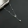 Collar de Mariposa con Borla Pequeña y Circonita Microincrustada Estilo Hada Súper Cortado para Mujer Cadena Clavicular Exquisita Elegante Nuevo Estilo 2025