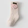 Calcetines Gruesos Calientes de Lana Australiana para Bebés Recién Nacidos de 0 a 1-3 Años, Estilo Japonés, Tejido de Punto Trenzado, de Caña Media