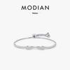 MODIAN moderno europeu e americano 925 pulseira de arco de prata esterlina de alta qualidade brilhando caixa de diamante completo cadeia ins lote de jóias de prata