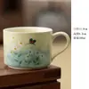 Taza de Café Pintada a Mano Cerámica Bajo Esmalte Margarita Taza de Agua Cerámica de Alto Valor Taza para Té de la Tarde en Casa para Mujeres Lujo Ligero Boutique
