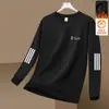Sudadera de cuello redondo para hombre para otoño e invierno 2025, estilo nuevo para adolescentes, corte holgado, forro polar, peso pesado, sin capucha, versátil