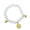 Pulsera Imitación Calcedonia Marca Fu Femenina Carácter Fu Pulsera de la Suerte Cuenta Cuenta Pulsera para Novia Regalo de Temperamento para Novia Estudiantes