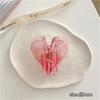 Pinza para el pelo con forma de corazón de melocotón de doble capa con diseño de pinza de amor simple de Ouyang Nana, pinza transparente de moda para niña, tocado con pinza de tiburón