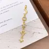 Colgante Chapado en Cobre Oro Real Borla Diseño Sencillo Circonita Micro-pavimentada Accesorios de Joyería Luna Estrellas Accesorios que no se decoloran
