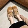 Zapatos Birkenstock retro de plataforma tamaño pequeño para mujer, novedad otoño/invierno 2026 estilo coreano versátiles zapatos de felpa forrados de polar, zapatos de vestir, zapatos de algodón