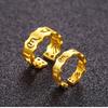Anillo mantra de seis palabras estilo chino retro latón chapado en oro sánscrito cepillado anillo abierto para hombres y mujeres en stock al por mayor