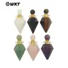 WT-P1983 Colgante de Diseño Único Hexagonal Geométrico con Piedra Colorida para Botella de Perfume, Accesorios para Collar de Mujer