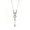 Nuevo collar de cerámica de estilo étnico chino con estrella de mar y concha para mujer, accesorio vintage largo para el cuello para verano, cadena para clavícula de playa
