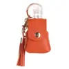 Estuche de cuero para desinfectante de manos transfronterizo conveniente borla llavero de spray botella vacía de spray de agua desinfectante colgante de estuche de cuero