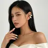Joyería Transfronteriza Europea y Americana Nicho Aleación Pendientes de Gota de Agua Clips para Orejas Aros Geométricos Personalizados Pendientes de Moda Accesorios