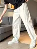 Pantalones Casuales de Pierna Recta con Cordones Estilo High Street para Hombre, Pantalones Finos Juveniles de Moda, Nuevos Pantalones Largos de Tacto Fresco Verano 2026