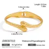 Jieding Pulsera de Acero de Titanio Martillado Europea y Americana de Apertura y Cierre Joyería que No se Desvanece Joyería de Acero Inoxidable de Oro de 18K de Alta Gama Transfronteriza