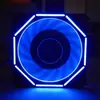 Ventilador de refrigeração a água com radiador de abertura requintada 12CM ventilador de gabinete de computador de veículo elétrico motocicleta elétrica multicor