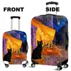 Pintura al óleo transfronteriza Gato Caja colorida Cubierta elástica a prueba de polvo Cubierta para maleta de carrito Maleta con ruedas universales a prueba de polvo