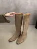 Botas de caña alta estilo coreano para mujeres petite, botas de caballero retro, botas gruesas estilo francés de otoño, botas de mujer versátiles y adelgazantes