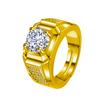 Kalamei Moda Popular Anel de Diamante Redondo Grande de Três Fileiras Anel de Ajuste Aberto Acessórios de Diamante Transfronteiriços Venda por Atacado