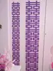Decoração de Atmosfera para Quarto de Casamento Roxo, Nova Decoração de Cortina para Sala de Estar e Quarto de Casa Nova de Casamento, Guirlanda Longa com Caractere de Felicidade Dupla e Borboletas para Casamento