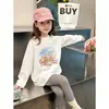 Camiseta de Manga Larga de Algodón Puro de Corte Holgado para Niñas, Nuevo Estilo Versátil Casual de Cuello Redondo, Moda para Niños Mayores, Primavera y Otoño 2026