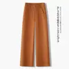 Pantalones de Pierna Ancha de Lino Natural y Seda de Hielo Estilo Minimalista para Mujer Verano 2026 Fluidos Transpirables Profesionales de Trabajo Casual Rectos Delgados