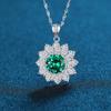 Diseño de alta gama lujo simple plata S925 rosa verde azul nano collar para mujer primera joyería joyería profesional