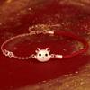 Pulsera original de plata de ley 925 IOU de dragón lindo, cuerda roja para año de nacimiento femenino, encantador circón, joyería al por mayor para celebridad de Internet