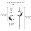 Más fáciles de combinar Pendientes de Luna Roja de Gama Alta con Pasador de Plata 925 Pendientes Geniales y Exquisitos Pendientes de Diseño Asimétrico para Mujer