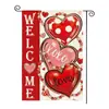 Bandeiras de Jardim Temáticas de Amor para o Dia dos Namorados, Gato e Cachorro, Best-Sellers Transfronteiriços, Bandeiras de Jardim de Linho Impressas em Ambos os Lados, Design Personalizado Disponível