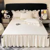 Saia de cama estilo princesa peça única cobre imperfeições bainha 2026 novo algodão puro todo algodão cobre-leito estilo saia de cama lençol de cama com borda de saia A