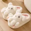 Nuevas Pantuflas de Algodón con Diseño de Oso Lindo, Engrosadas y Cálidas, Suelas Antideslizantes, Adecuadas para Dormitorios de Estudiantes, Estilo Lindo para Parejas